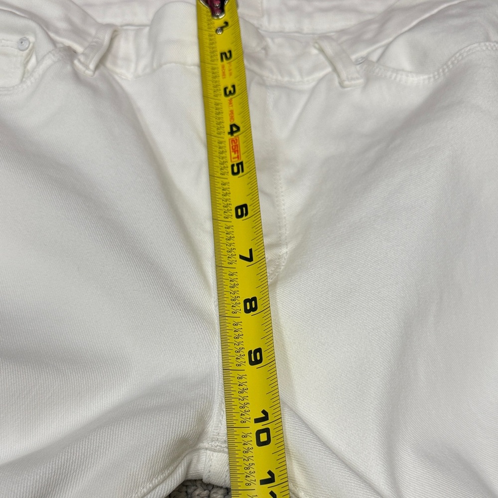 Mother High-Waisted Looker Ankle Fray White Jeans, Size 31 - Picture 10 of 15